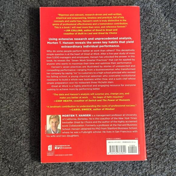 Great at Work - The Hidden Habits of Top Performers by Morten T. Hansen, PhD - Picture 5 of 5